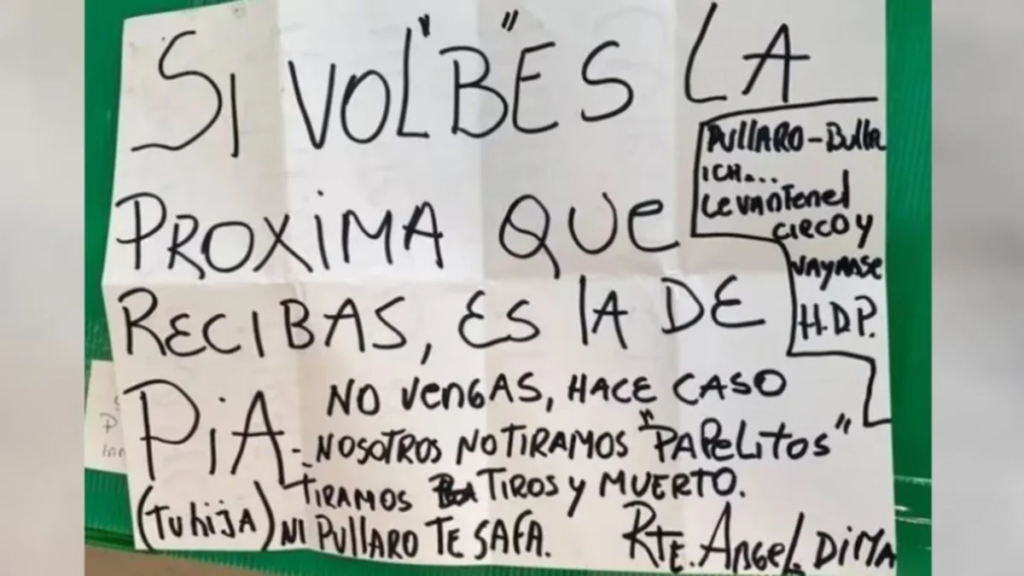 image-62-1024x576 UNA CABEZA DE CHANCHO CON UNA BALA: LA MACABRA AMENAZA QUE RECIBIÓ DI MARÍA
