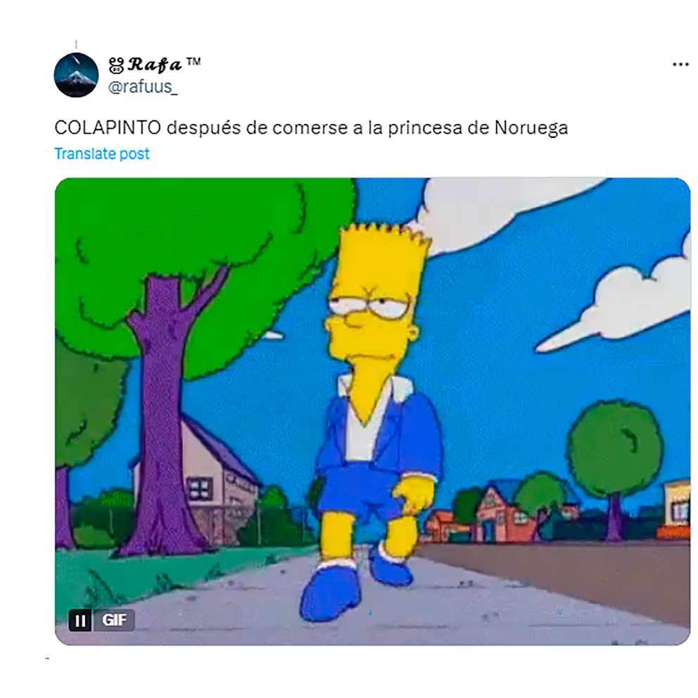 image-14 LA INSÓLITA NOVELA DEL SUPUESTO ROMANCE DE FANCO COLAPINTO Y LA PRINCESA DE NORUEGA: LO MEJORES MEMES Y REACCIONE
