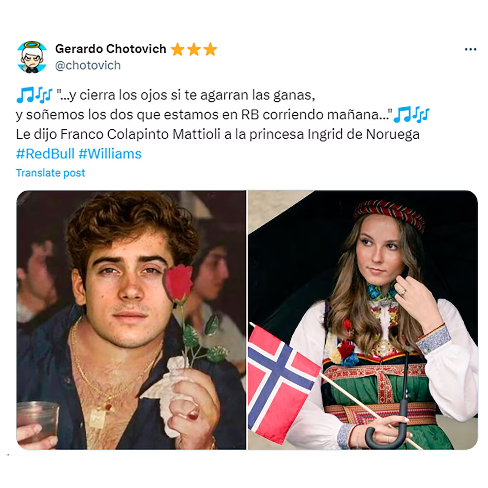 image-18 LA INSÓLITA NOVELA DEL SUPUESTO ROMANCE DE FANCO COLAPINTO Y LA PRINCESA DE NORUEGA: LO MEJORES MEMES Y REACCIONE