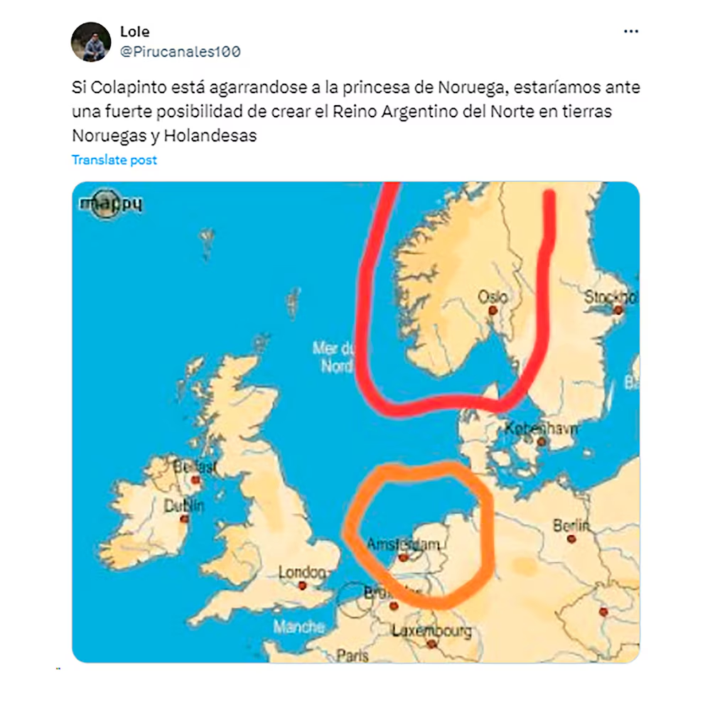 image-20 LA INSÓLITA NOVELA DEL SUPUESTO ROMANCE DE FANCO COLAPINTO Y LA PRINCESA DE NORUEGA: LO MEJORES MEMES Y REACCIONE