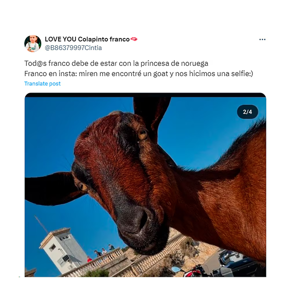 image-27 LA INSÓLITA NOVELA DEL SUPUESTO ROMANCE DE FANCO COLAPINTO Y LA PRINCESA DE NORUEGA: LO MEJORES MEMES Y REACCIONE