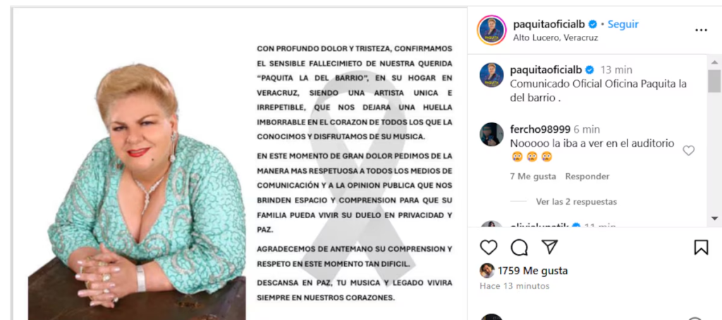image-29-1024x455 MURIÓ PAQUITA LA DEL BARRIO A LOS 77 AÑOS DE EDAD