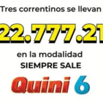 Tres correntinos ganaron más de $22 millones en el Quini 6